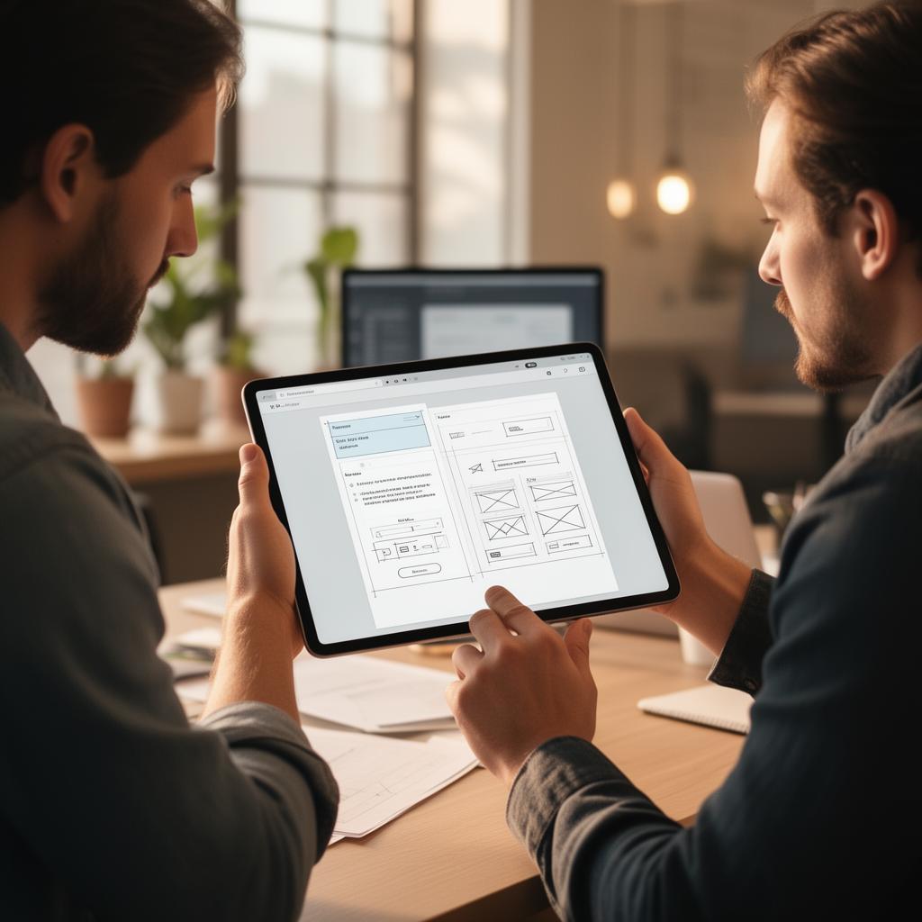 Designers reviewing a product flow
